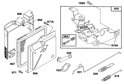 Engine Briggs & Stratton Model 124707-3185-01 Diagram and Parts List for 20322 2000001 - 2999999 Toro Lawn Mower