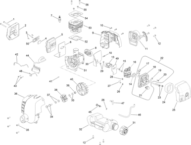 Powerhead Assembly No. 308466015 Diagram and Parts List for 51957 313000001 - 313999999 Toro Trimmer