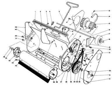 Lower Main Frame Assembly Diagram and Parts List for 38000 9000001 - 9999999 Toro Snow Blower