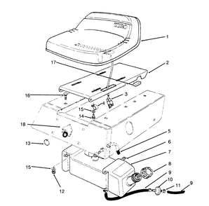 Seat & Gas Tank Assembly Diagram and Parts List for 70040 59000001 - 59999999 Toro Lawn Tractor
