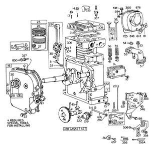 Engine Model No. 190402 Type 0755-01 Briggs & Stratton Diagram and Parts List for 31823 6000001 - 6999999 Toro Snow Blower