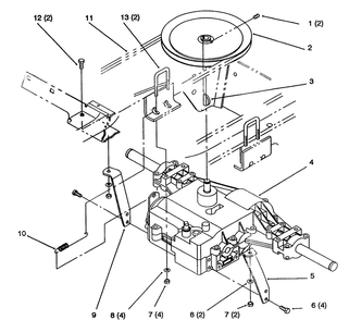 Transaxle-Gear Diagram and Parts List for 72063 4900001 - 4999999 Toro Lawn Tractor