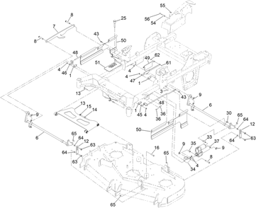 Deck Lift Assembly Diagram and Parts List for 74053TE 414324427 - 414387043 Toro Lawn Tractor