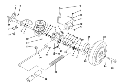 S. P. Rear Axle Assembly (Model No. 20906b Only) Diagram and Parts List for 20906B 2000001 - 2999999 Toro Lawn Mower