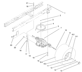 Transaxle Assembly Diagram and Parts List for 71188 7900001 - 7999999 Toro Lawn Tractor