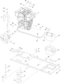 Engine And Frame Assembly Diagram and Parts List for 23897 400000000 - 999999999 Toro Lawn Tractor Accessories