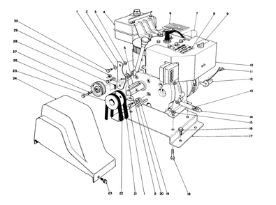 Engine Assembly Diagram and Parts List for 38040 6000001 - 6999999 Toro Snow Blower
