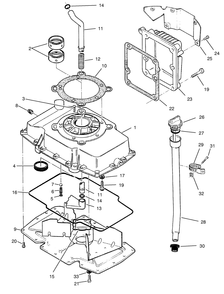 Oil Base & Fill Tube Assembly Diagram and Parts List for 74021 490001 - 499999 Toro Lawn Tractor