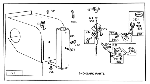 Engine Briggs & Stratton Model 190406 Type 3104-01 (Continued) Diagram and Parts List for 38570 3900001 - 3999999 Toro Snow Blower