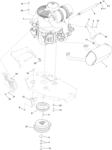 Engine, Clutch And Muffler Assembly Diagram and Parts List for 74902TE (316000001-316999999)(2016) Toro Lawn Mower