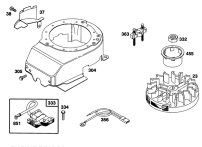 Engine Briggs & Stratton Model 128802-0615-01 Diagram and Parts List for 20463 5900001 - 5999999 Toro Lawn Mower
