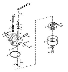 Carburetor No. 632641 Diagram and Parts List for 38175 3900001 - 3999999 Toro Snow Blower