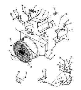 Blower Housing And Governor Diagram and Parts List for 73501 39000001 - 39999999 Toro Lawn Tractor