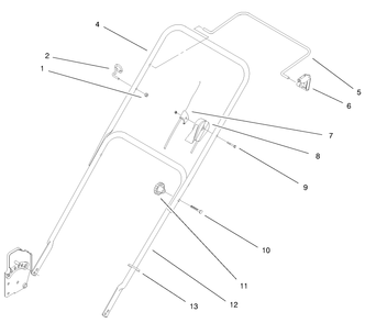 Handle Assembly Diagram and Parts List for 20445 7900001 - 7999999 Toro Lawn Mower