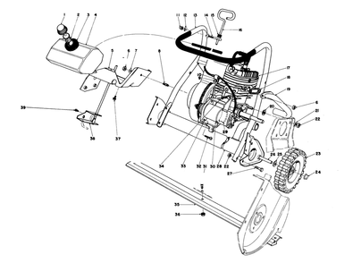 Engine Assembly (Model 38252) Diagram and Parts List for 38252 1000001 - 1999999 Toro Snow Blower