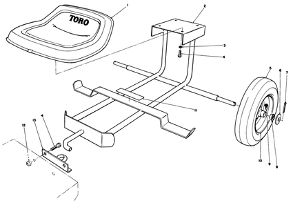 Sulky Kit Model No. 30122 (Optional) Diagram and Parts List for 30113 8000001 - 8999999 Toro Lawn Tractor Accessories
