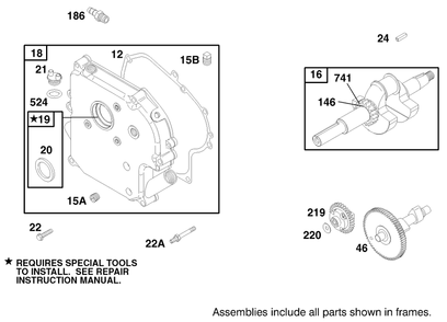 Part Location Diagram of 496982 Toro Cover-Crankcase