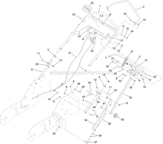 Handle Assembly Diagram and Parts List for 33515 400000000-410019999 Toro Lawn Tractor Accessories