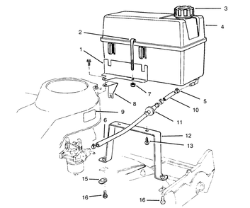 Gas Tank Assembly Diagram and Parts List for 22044BC 5900001 - 5999999 Toro Lawn Mower