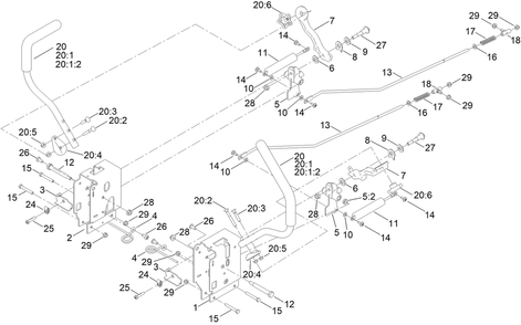 Motion Control Assembly Diagram and Parts List for 76501 417400000 - 417999999 Toro Lawn Tractor