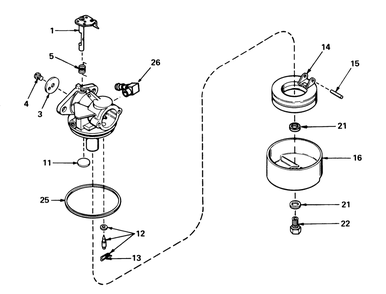 Carburetor No. 631784a (Mower Model No. 21738)(Engine No. Tnt 100-10056a) Diagram and Parts List for 21658 8000001 - 8999999 Toro Lawn Mower