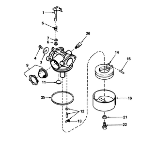 Carburetor No. 632098 Diagram and Parts List for 20695 8000001 - 8999999 Toro Lawn Mower
