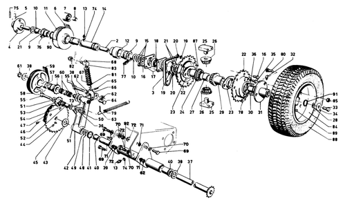 Differential And Countershaft Assembly Diagram and Parts List for 3108 1000001 - 1999999 Toro Lawn Tractor Accessories