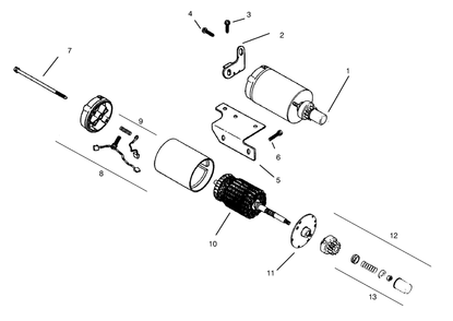 Starter Diagram and Parts List for 73402 7900001 - 7999999 Toro Lawn Tractor