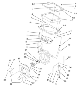 Engine Assembly 2 Diagram and Parts List for 74236 (220000001-220999999)(2002) Toro Lawn Mower