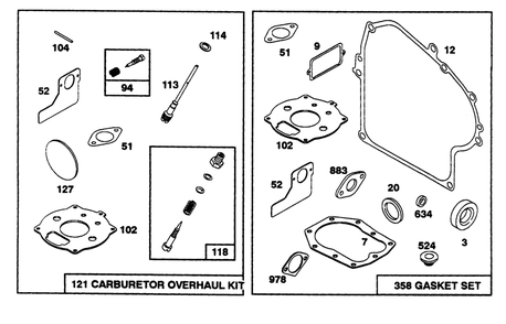 Engine Briggs & Stratton Models 252416-0756-01 & 252416-0757-01 Diagram and Parts List for 38580 5900001 - 5999999 Toro Snow Blower