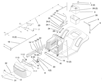 Electrical Assembly Diagram and Parts List for 71185 7900001 - 7999999 Toro Lawn Tractor