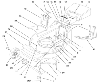 Housing Assembly Diagram and Parts List for 20821 7900001 - 7999999 Toro Lawn Mower