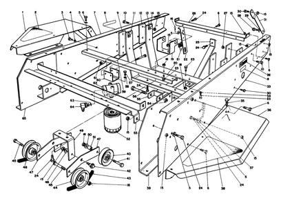 Frame & Jackshaft Assembly Diagram and Parts List for 30754 60001 - 69999 Toro Lawn Tractor