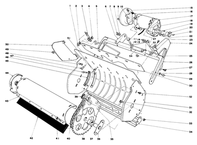 Lower Main Frame Diagram and Parts List for 31453 2000001 - 2999999 Toro Snow Blower