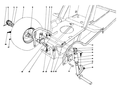 Front Axle Assembly Diagram and Parts List for 57300 4000001 - 4999999 Toro Lawn Tractor