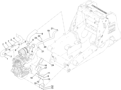 Engine Mount, Starter Shield And  Air Intake Hose Assembly Diagram and Parts List for 22531 400000000 - 405539999 Toro Lawn Tractor Accessories