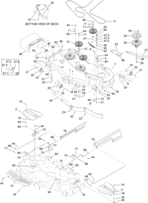 Deck Assembly Diagram and Parts List for 74265TE (316000001-316999999)(2016) Toro Lawn Mower