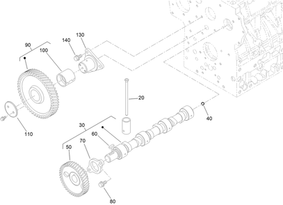 Cam Shaft And Idle Gear Assembly Diagram and Parts List for 22530 414400000 - 999999999 Toro Lawn Tractor Accessories