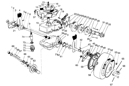 Gear Case Assembly Diagram and Parts List for 22150 6900001 - 6999999 Toro Lawn Mower