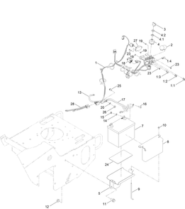 Battery And Electrical Assembly Diagram and Parts List for 23208 409550000 - 410479999 Toro Stump Grinder