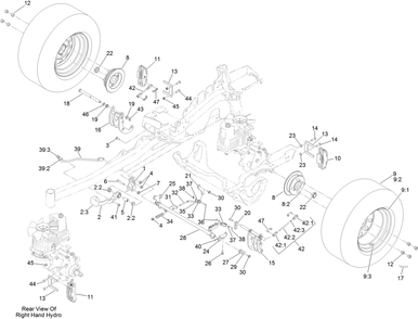 Rear Wheel And Parking Brake Assembly Diagram and Parts List for 75951 400000000-402099999 Toro Lawn Mower