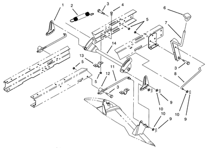 Height Of Cut Assembly Diagram and Parts List for 71202 5900001 - 5999999 Toro Lawn Tractor