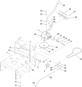 Frame And Transmission Assembly Diagram and Parts List for 39674 (313000001-313999999)(2013) Toro Lawn Mower