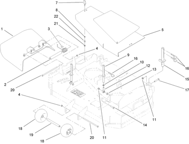 Outer Deck Assembly Diagram and Parts List for 38494 (290000001-290999999)(2009) Toro Lawn Mower
