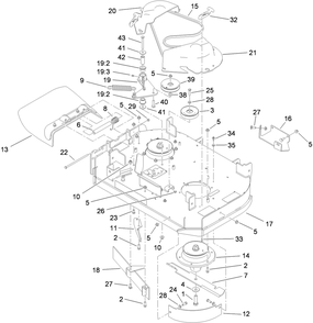 Deck Assembly Diagram and Parts List for 79534 (310000001-310999999)(2010) Toro Lawn Mower