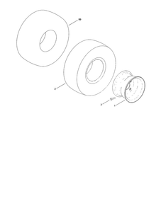 Wheel And Tire Assembly 1 Diagram and Parts List for 74624 311000001 AND UP Toro Lawn Mower