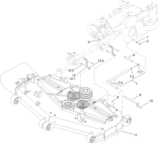 Deck Connection Assembly Diagram and Parts List for 74269 (313000001-313999999)(2013) Toro Lawn Mower