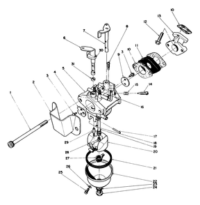 Carburetor Assembly (Engine Model No. 47pm1-5) Diagram and Parts List for 38186 2000001 - 2999999 Toro Snow Blower