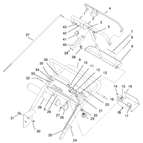 Handle & Control Panel Assembly Diagram and Parts List for 30182 990001 - 999999 Toro Lawn Tractor Accessories