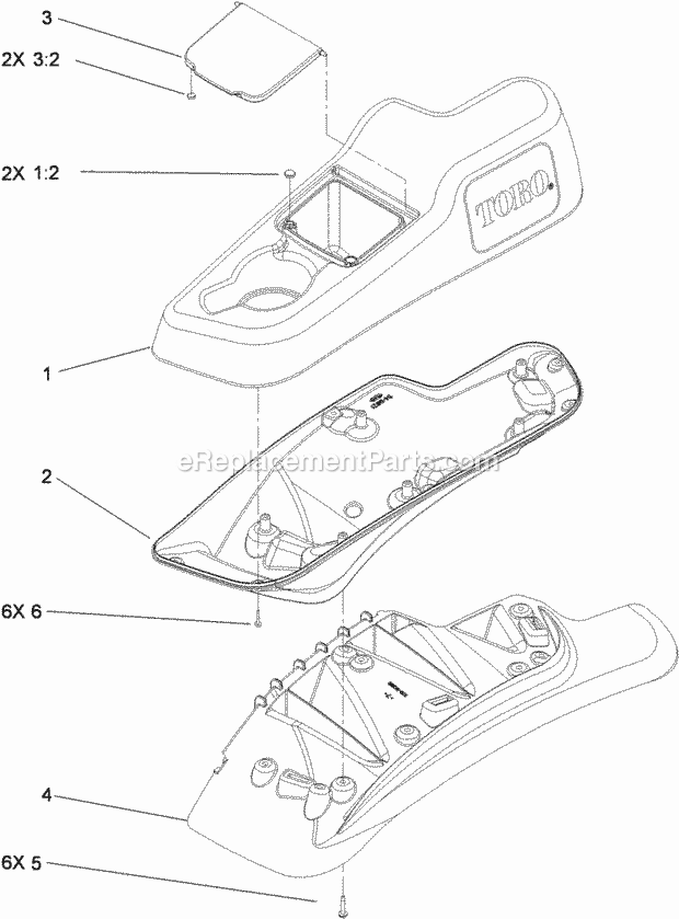 Lh Console Assembly No. 115-7403 Diagram and Parts List for 74901CP 311000001-311999999 Toro Lawn Mower